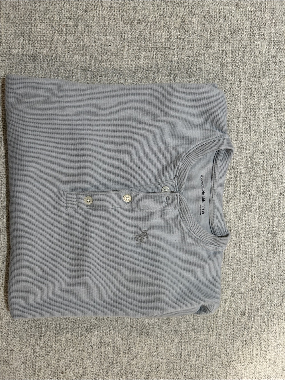 abercrombie kids Light Blue Long Sleeve Waffle Henley